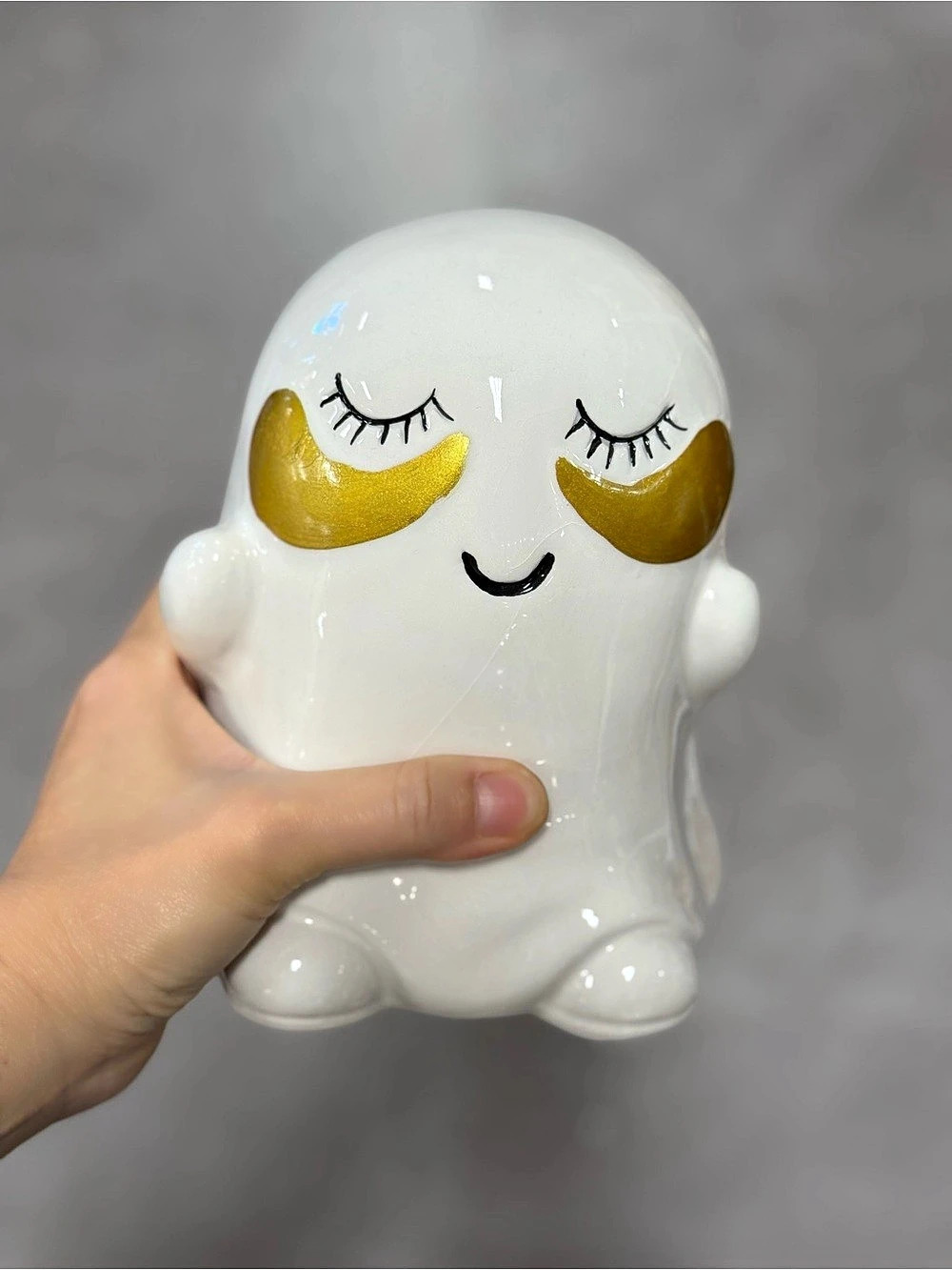 White & Gold Face Figurine  New